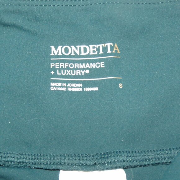 New NWT Mondetta Sz Small High Rise Ribbed Panel Teal Green Performance Leggings - Picture 6 of 16